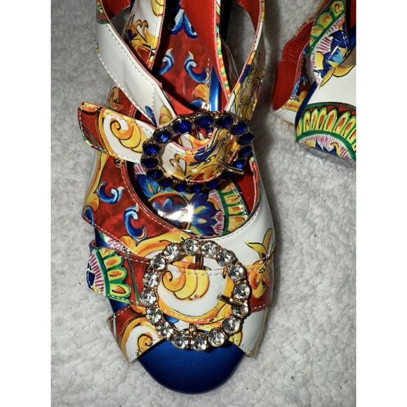 Summer Rio Multicolor Jewel-Embellished Heels - Picture 6 of 8